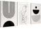 Novart Bilder Set Abstrakte Figuren - Kein Extra Rahmen benötigt - Wandbilder für Wohnzimmer Schlafzimmer Flur - 3 Teilig Deko Beige Schwarz - N033336a
