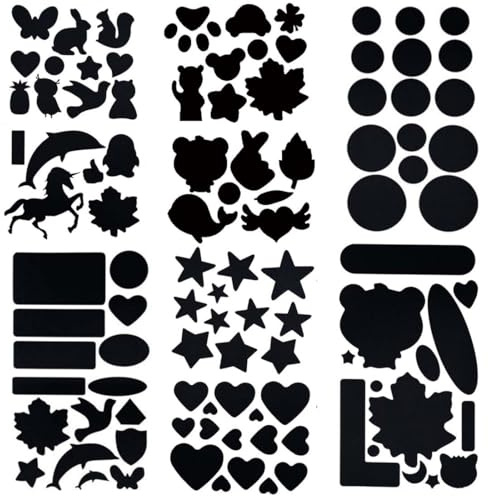 BQRKOTM 6 Blatt Daunenjacke Patches96 Stück Schwarzer Nylon Reparaturflicken, Selbstklebend Reparatur Flicken Kit für Jacken, Zelte, Oberbekleidung, Schlafsack