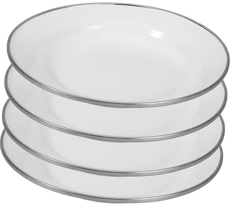 Ciieeo 4piezas Platos De Esmalte Vintage Para Servir Comida y Aperitivos De Rústico Decorativos y Duraderos