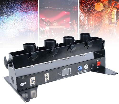 ZHJOPP Konfetti-Werfer-Maschine, professioneller Konfetti-Shooter, Konfetti-Blasmaschine, DMX/Fernbedienung für besondere Anlässe, Konzerte (FourHeads)