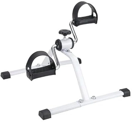 Portable Mini Exercise Pedal Bike, Foldable Arm and Leg Exerciser, Low Impact Fitness Machine, White
