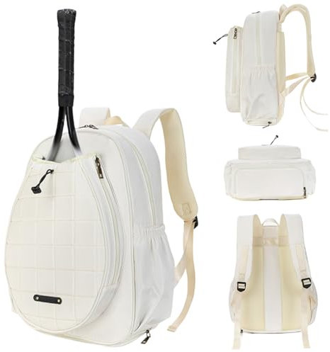 Hbbgdiy Tennis-Rucksack wasserdichte Tennisschlägerbeutel, Mehrfach-Taschen mit Schuhfach, Badminton-Rucksack mit verstellbarem Riemen für Männer und Frauen