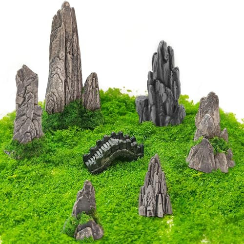 Miniatur Berge Deko Landschaft, Miniatur Wichtel Zubehör, Zen Garten Ornament, Modellbau Feengarten Zubehör Garten Deko DIY Landschaft, Mini Landschaftsgestaltung