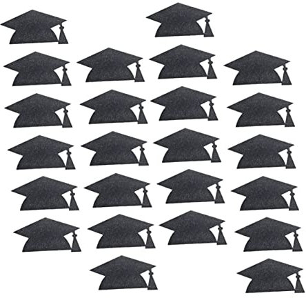 Toddmomy 24stücke Graduation Form Aufkleber Glitzernde Bachelorhut Wasserbecher Aufkleber Für Kuchen Deko Selbstklebende Party Dekoration Für Abschlussfeier