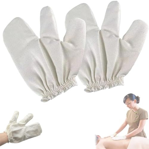 2 Stück Garshana Seidenhandschuhe, Massagehandschuhe, Seidenhandschuhe, Garshana Gloves, Garshana Gloves Für Trockenmassage, Seidenhandschuhe Für Hautpflege, Ideal Für Zuhause Und Unterwegs