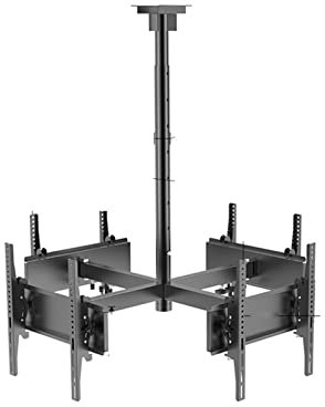 WOTZOV Supporto TV Regolabile a soffitto con 4 Lati, Adatto per TV LCD LED 4K da 32-50 Pollici, Display a Schermo Piatto, 400x400 mm.