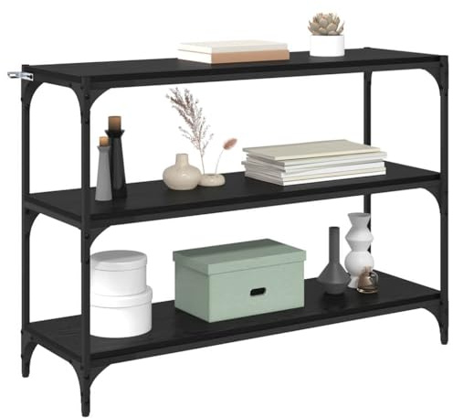 vidaXL Book Cabinet Black oak 100 x 33 x 70.5 cm Engineered wood, Modern Living Room Bookshelf, Freestanding Storage Unit, Rectangular Indoor Shelving, Durable Book Cabinet For Home