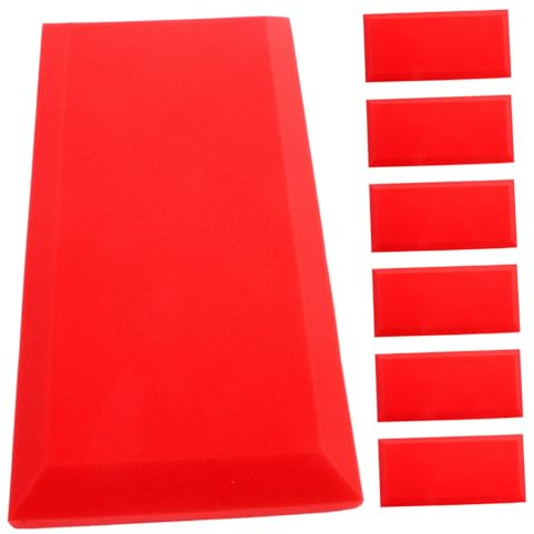 TOYZFRIENDY 6 Stück Akustikpaneele Schalldämpfungspaneele 50x25x5cm Schallschutz Wandpaneele Rot Schallabsorbierendes Material für Studio Büro Schlafräume