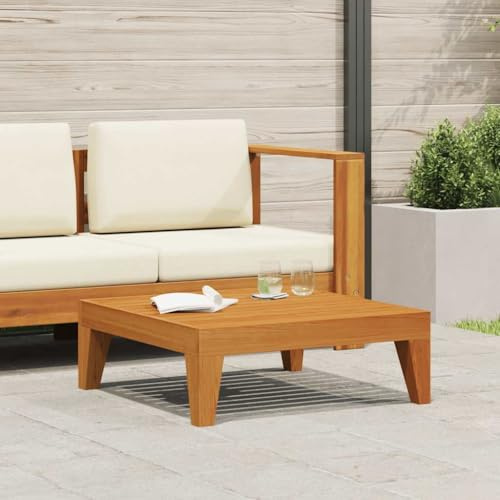 PTUGUOF Massiver Akazienholz Gartentisch 68,5x68,5x24 cm, Outdoor Beistelltisch als Ottomane nutzbar, modularer Holztisch für Lounge-Set, pflegeleicht und langlebig