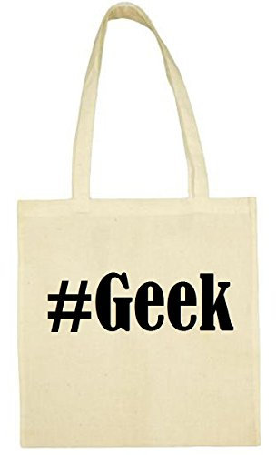 Reifen-Markt Tasche #Geek Größe 38x42 Farbe Natur Druck Schwarz