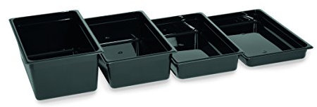 getgastro Gastronormbehälter, GN 1/2, Schwarz, Optionale Größen und Deckel wählbar, Serie 95, Kunststoff (A4-200 mm Tiefe)