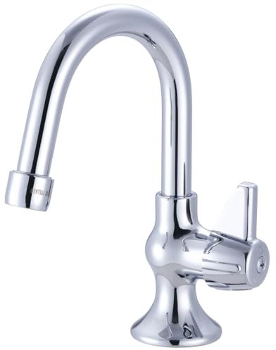 Central Brass 0281-AC Baldachin-Griff, 4-5/16 Schwanenhals, starrer Auslauf, kalt, 11,4 cm