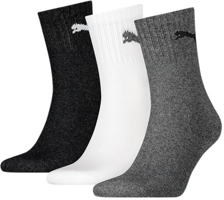 PUMA Men Short Crew 3P Socks, Grey (Grey/White/Black), 6-8 UK