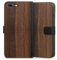 DeinDesign Klapphülle kompatibel mit Apple iPhone 7 Plus Handyhülle aus Kunst Leder schwarz Flip Case Nussbaum Holzoptik Holz
