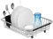 iPEGTOP Dish Drainer with Cutlery Basket, Expandable Dish Drying Rack, Over The Sink in Sink Or On Counter Dish Draining Rack with Removable Utensil Holder, Rust Proof Stainless Steel