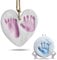Baby Handabdruck Fußabdruck Lehm Ornament Fussabdruck Set für Neugeborene und Kleinkinder, Baby Geschenk Mädchen Personalisierte Andenken,Baby Kinderzimmer Dekor, Einzigartige Andenken