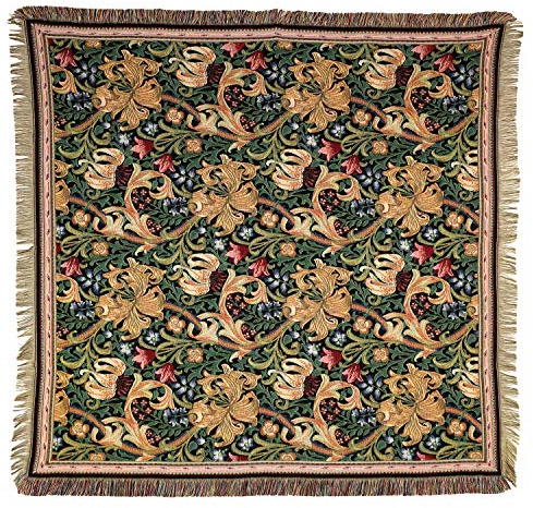 BelgianTapestries edle gewebte Tischdecke Gobelin Throw Blanket Golden Lily - by W.Morris