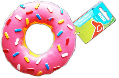 ECO Hunde-Spielzeug-Donut Geräusch Ø15cm Hundespielzeug Hund Quitsch Dog Toys 4-Varianten (Pink)