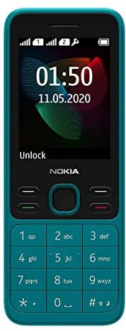 Nokia 150 Version 2020 Feature Phone (2,4 Zoll, 4 MB interner Speicher (erweiterbar auf bis zu 32 GB per MicroSD-Karte), 4 MB RAM, Dual SIM) Cyan