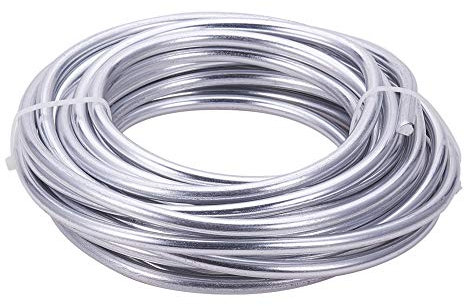 BENECREAT 7m 6mm Alambre de Aluminio de Aluminio Plateado Cable de Aluminio Flexible para Esculpir Esqueletos Florales Creación de Arte Calibre 3