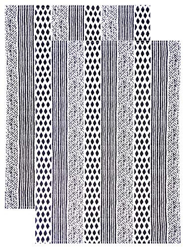 Lashuma Küchentuch 2er Set, Geschirrhandtücher schwarz weiß, Trockentücher 48x68 cm
