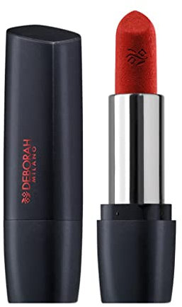 Deborah Milano - Red Mat, Rossetto Effetto Matte con Collagene e Acido Ialuronico, 32 Rusty Red, Azione Nutriente ed Emolliente, Dona Labbra Intense e Volumizzate a Lunga Tenuta, 4.5 gr