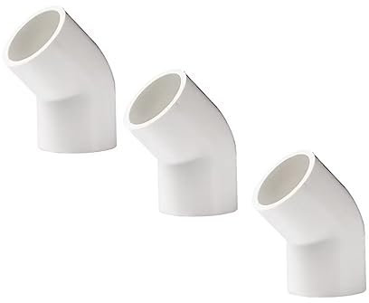 BOZONLI 40mm PVC Water Pipe Fitting 45 Degree Elbow Coupling Connector Adapter 3 Pcs