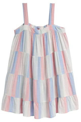 Splendid Robe décontractée à rayures rose bonbon pour fille, Rayures rose bonbon, 14 ans