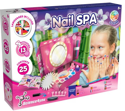 Science4you - Nagel Salon für Kinder +8 Jahre - Nagelstudio für Mädchen: Experimente um im Nagellack Leuchtet im Dunkeln herzustellen - Wissenschaft Kinder und Lernspiele ab 8 Jahre