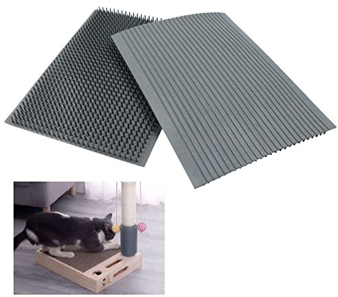 Katzen Bürste Selbstpflegende Massage Haarentfernung - Selbstreinigung von Katzen und Hunden, Kamm Fellpflege und Spielen, Katzenbürste für Katzenkratzbaum, Wand Ecke, Tisch-Stuhlbeine. 2Pcs grau