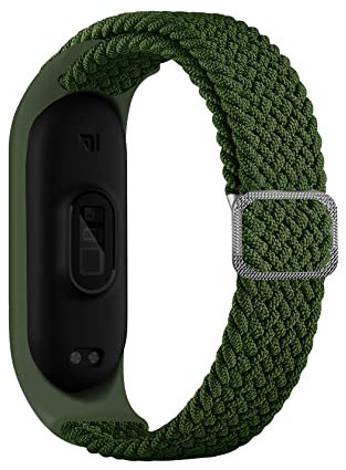 ToVioc Nylon Armband Kompatibel mit Xiaomi Mi Band 7 / 6 / 5 / 4, Einstellbare und Elastizität Atmungsaktive Sportbänder für Xiaomi Mi Band 4 - Grün