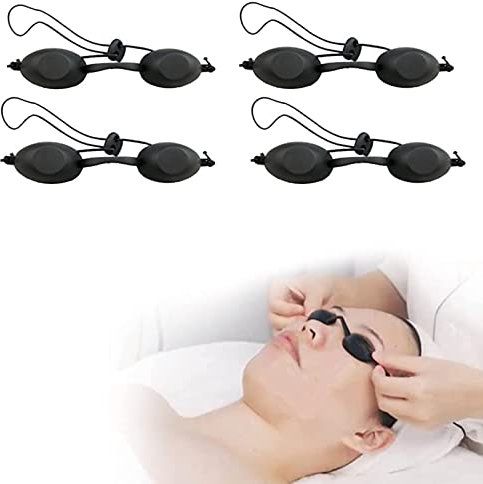 Solarium Brille, LED Schutzbrille, 4 Stück UV Solarium Schutzbrille Solariumbrille Sonnenschutz Brille für Lasertherapie, IPL-Haarentfernung, UV-Schutz
