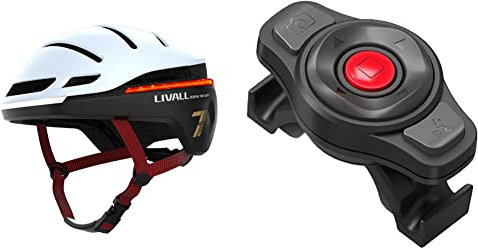 LIVALL Evo21 Fahrradhelm, White, L 58-62 cm & Unisex – Erwachsene BR80 Fernbedienung, schwarz, Einheitsgröße