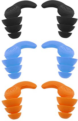 SING F LTD 6 x Schwimm-Ohrstöpsel aus Silikon, wasserdicht, mit tragbarem Gehäuse, Gehörschutz zum Schwimmen, Surfen, Baden und andere Wassersportarten