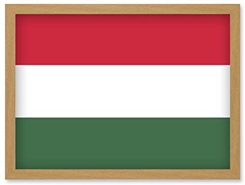 Artery8 Hungary National Flag Patriotic Vexillology World Flags Country Region Poster Artwork Framed Wall Art Print A4