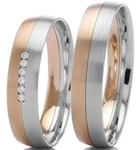 Trauringe 333/- Weißgold Rotgold 66-43150-160