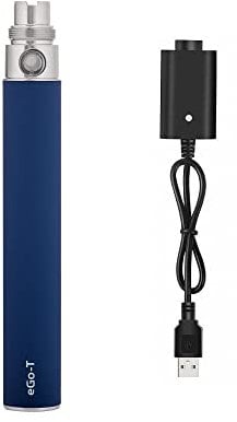 5GVAPE EGO T Electronic Cigarette Battery,eGo-T Rechargeable Long Lasting 1100mAh,eGo 510 Thread E-Shisha Hookah Vape Battery for CE4 Tank Atomizer,No Nicotine No E Liquid (Blue), 1.0 gram