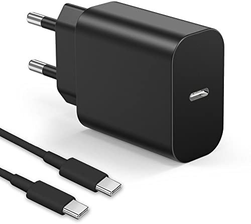 Chargeur Rapide 25W Compatible avec Samsung, Adaptateur Secteur USB C pour Samsung Galaxy S23 S22 Ultra/S21 Plus/Note 20 Ultra/S20 FE/Z Flip 4/Z Fold 4/A13/A52/A53 (Noire)