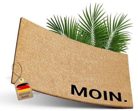 ElbFuchs Kokos Fußmatte 60x40cm Moin I Extra strapazierfähige & rutschfeste Kokosmatte I Für den Innen- & überdachten Außenbereich I Ideal als schmaler Schmutzfang und Eingangsmatte