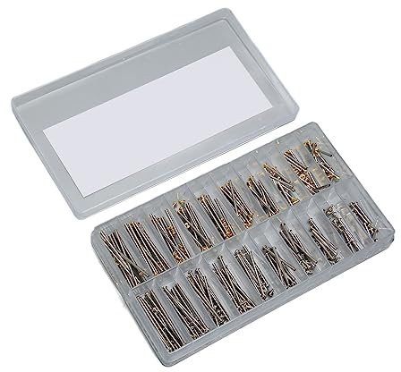 FOLOSAFENAR Tube de Vis de Connexion de Montre, Outil de Réparation d'argent d'or d'acier Inoxydable 200pcs Goupille de Lien de Vis de Bracelet de Montre dureté élevée pour l'horloger