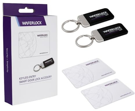 WAFERLOCK Accessoire de serrure de porte intelligente, 2 étiquettes clés, 2 cartes clés