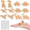 Qunclay Schrankknäufe aus Holz, dekorative Holzknöpfe mit Schrauben, Kommode, Ziehen, Holz, Meerestiere, Wald, Tiere, Möbelknöpfe, Kinderzimmer, Schubladengriffe für Dekoration (Dinosaurier, 12 Sets)