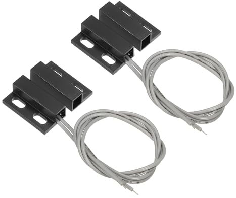 PATIKIL Commutatore Reed magnetici 2 Pacco NA Cablato Superficie Montato magnetici Contatto Interruttore per Porta Finestra Nero
