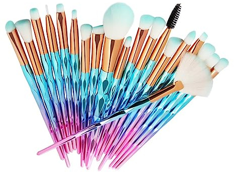FRCOLOR 20pièces Set De Pinceaux De Maquillage Licorne Avec Manche Outils Beauté Pour Maquillage Des Yeux Et Accessoires Cosmétiques