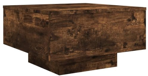 vidaXL Couchtisch mit LED-Leuchten Räuchereiche 55x55x31 cm