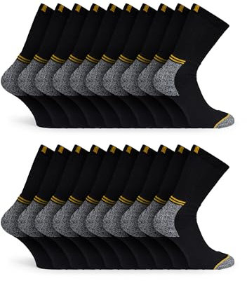 Basic Treasure 10 Paar Arbeitssocken Herren, Work Socks, Funktionssocken, Männer Socken Arbeit, Strümpfe Schwarz