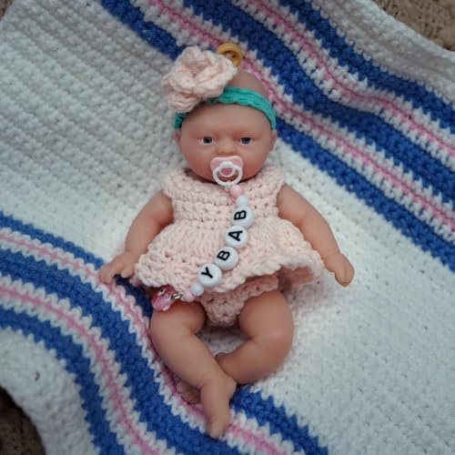 MYREBABY 11,4 cm große Mini-Babypuppe, Silikon-Baby-Mädchen-Leah, winzige Silikon-Babypuppen, realistische Babypuppen, für Neugeborene, Ganzkörper-Stressabbau