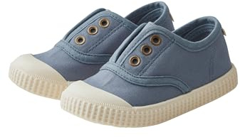 Sterntaler Sneaker uni - Sportiver Baby Schuh aus Canvas - Kleinkind Sommer Schuhe mit rutschfester Sohle - Jungen Babyschuhe mit elastischem Gummiband, knöchelhoch - blau, Größe 31