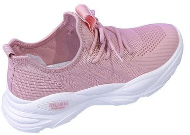 Bailarinas Mujer Rosa Bailarinas Baratas Mujer Otoño Zapatos Deportivos para Mujer Malla Tejida con Mosca Plana Transpirable cómodo Color sólido diseño Zapatos Mujer Rebajas Zapatillas (Pink, 35)