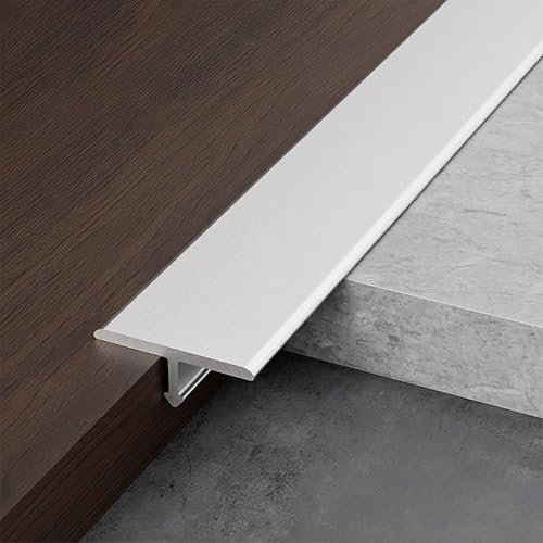 Raouoae Aluprofil Übergangsprofil T-Profil Kantenschutz Für Übergänge Von Holzplatten Zu Fliesen 3 Stücke 90cm Boden Übergangsleiste Boden -Teppich Laminat Übergangsleiste(Silber,Breite: 33 mm)